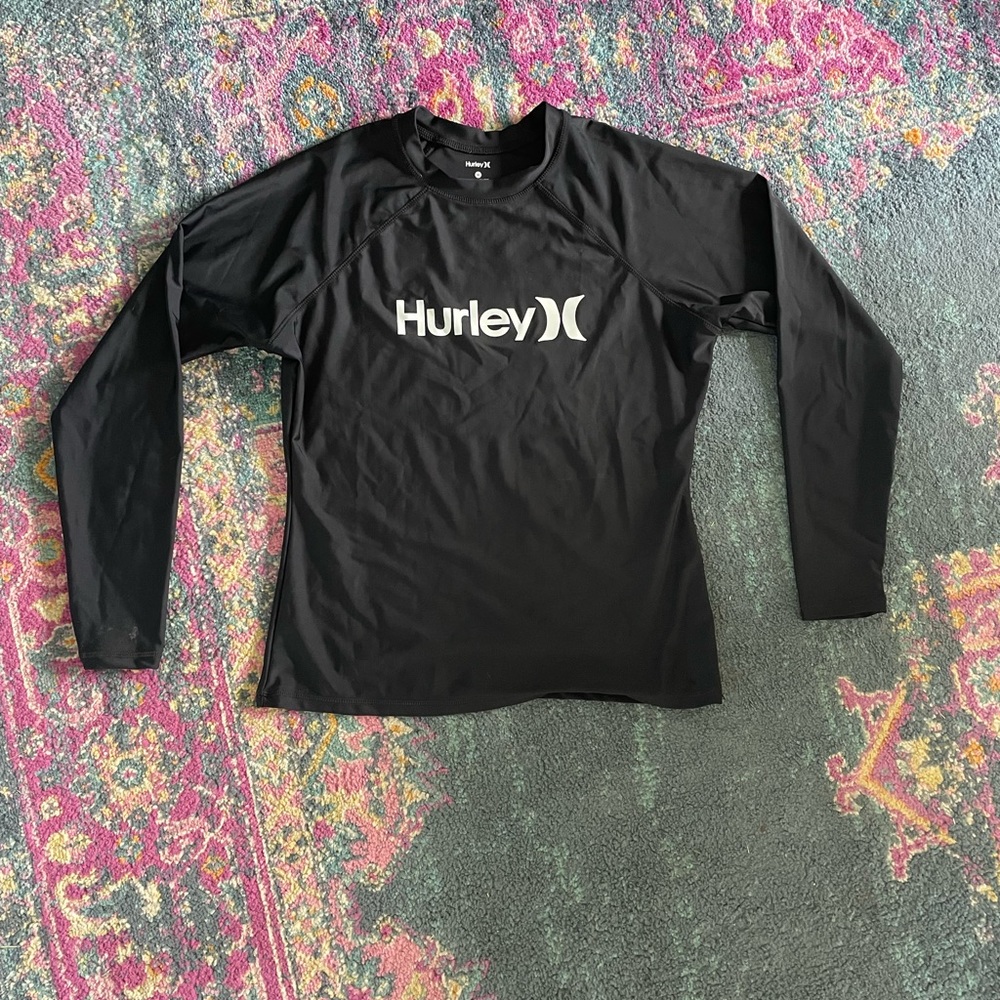 Black Hurley Long Sleeve Rash Guard
